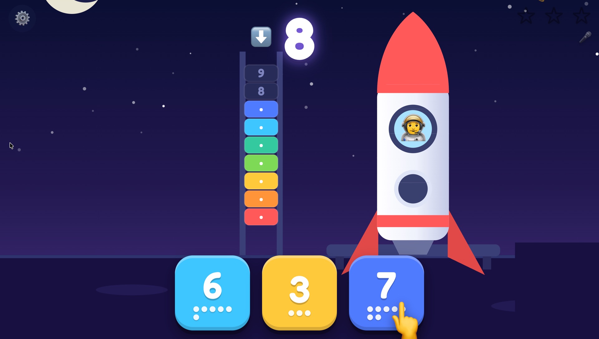 Theo Blastoff — a rocket launching through a starfield